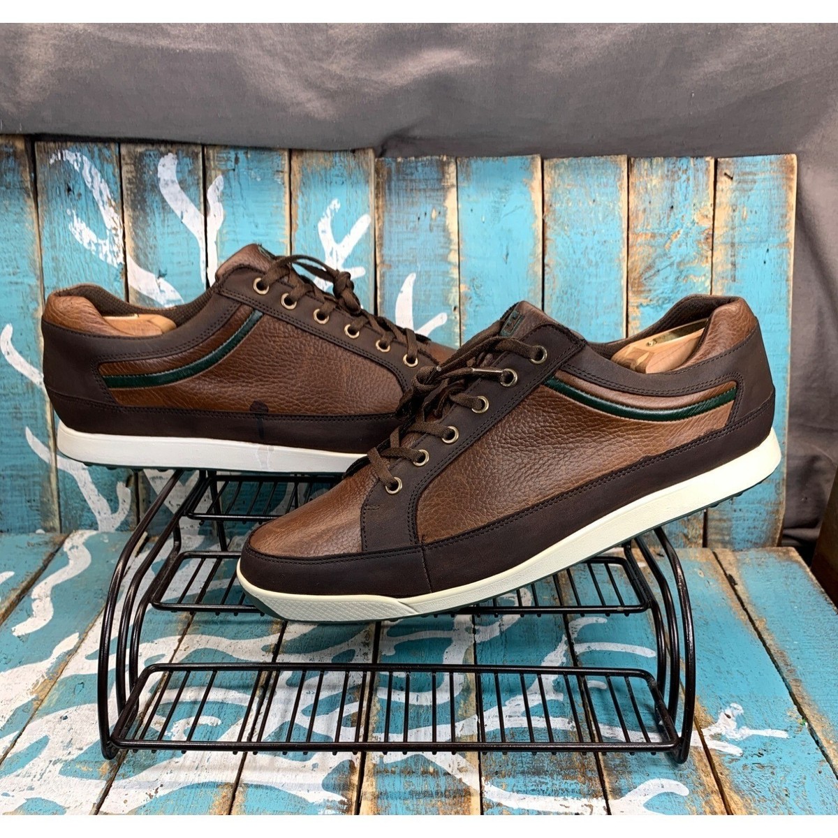 FOOTJOY FJ Contour Men\'s Size 8 M US Brown Leather Spikeless Golf Shoes 54275 Mens FootJoy 54275 FJ Contour Casual Brown Leather Spikeless  main image 4