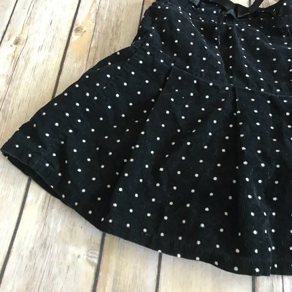 正品 Osh Kosh 儿童 学步女孩 黑色 丝绒 波点裙 尺寸 4 白色 — 第 2/4 张图片