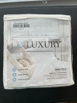 eLuxurySupply Dimpled Waterproof Mattress Protector - White - Size: cal king