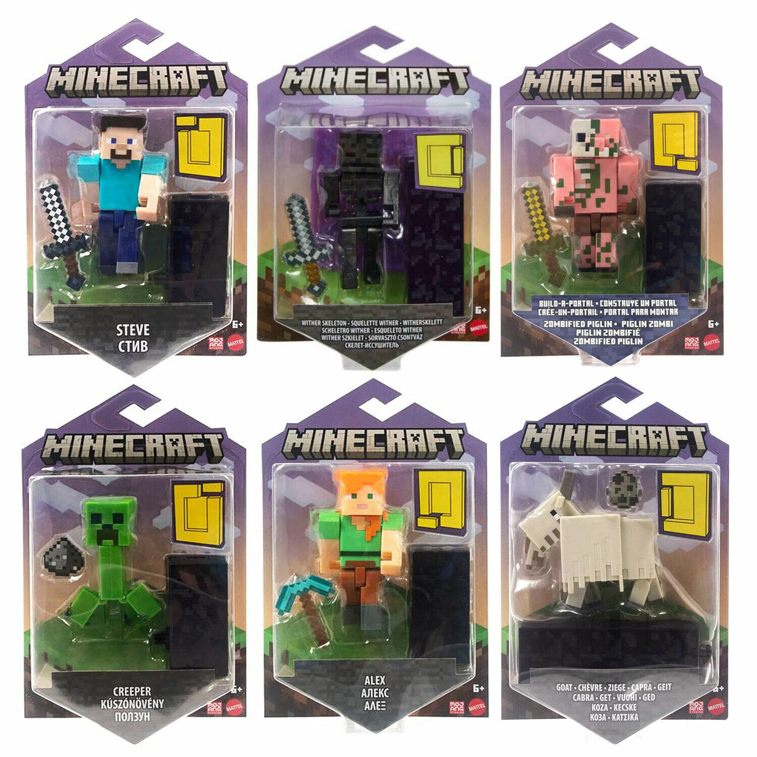 Minecraft Creeper Action Figure, 3.25-in, with 1 Build-a-Portal Piece & 1  Accessory, Building Toy Inspired by Video Game, Collectible Gift for Fans 