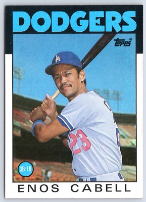 ENOS CABELL 1986 TOPPS 86 NO 197 NRMINT+         56095