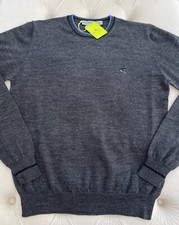 ETRO Milano Pullover Wool Knit Logo Crew Neck Dark Gray Sweater Men's XXL Size