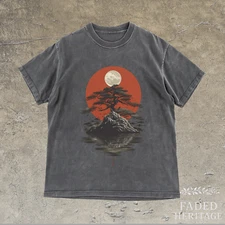 Vintage Japanese T-Shirt, Retro Tee, Unisex Tee, Garment-Dyed Shirt, Vintage Tee