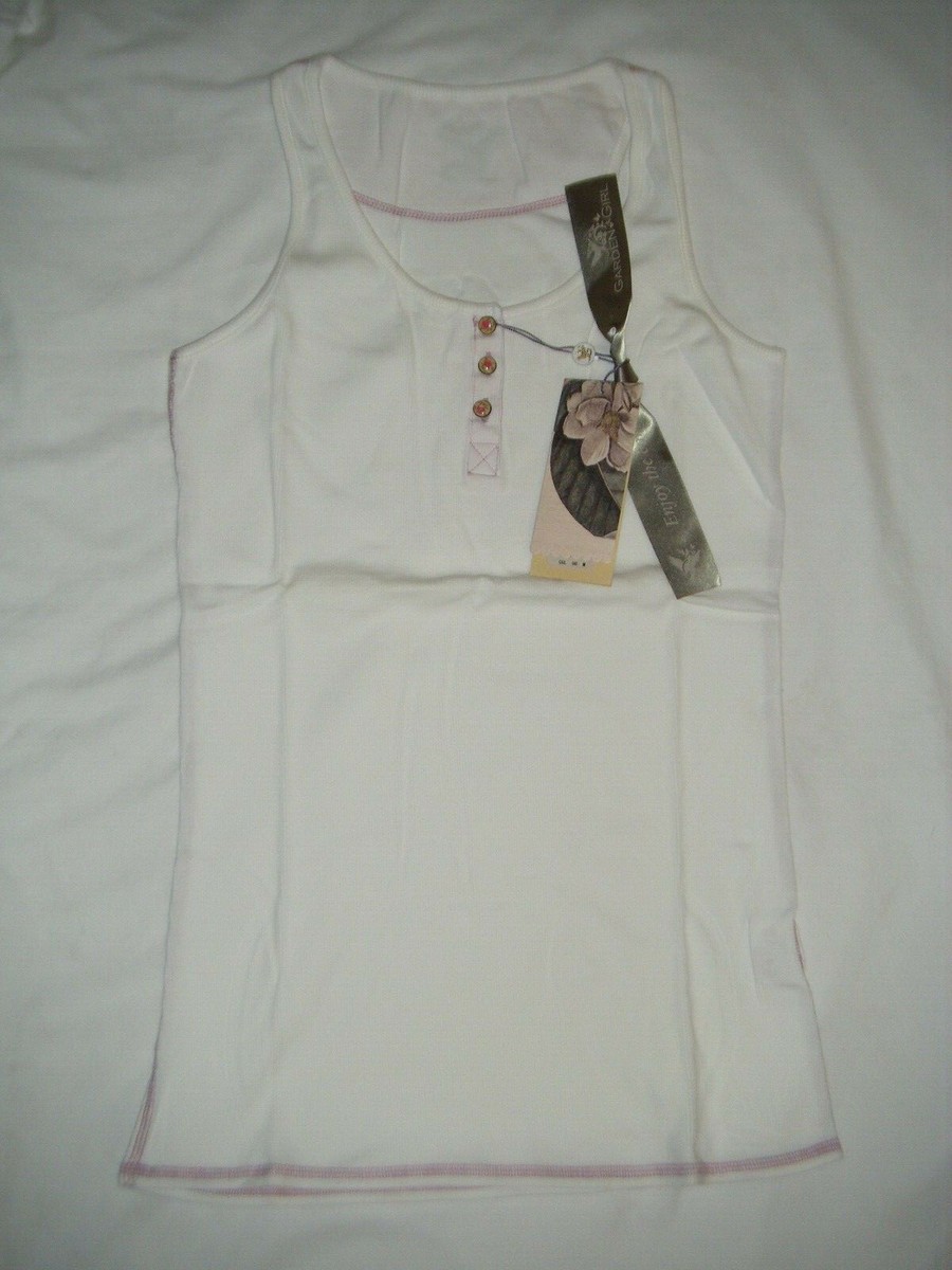 トップス m.s Garden Girl Womens Tank Top Sleeveless Shirt WHITE (Size M) | eBay
