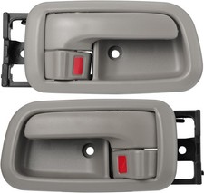 Pair of Interior Door Handles W/Bezel Light Gray for Toyota Tundra Standard/R