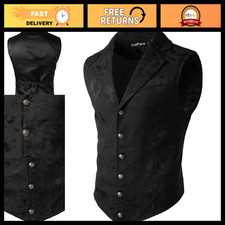 Victorian Steampunk Waistcoat for Men - Gothic Style Suit Vest, Formal Attire