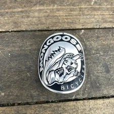 Mongoose BMX Headtube Head Badge Emblem Plate Silver Black Metal Retro