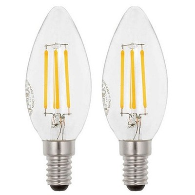 VITO E14 LED Filamentlampe C35 6W 612lm 4000K 240V 35mm 2 Stück