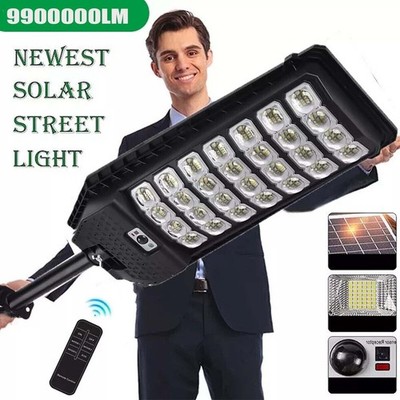 9900000LM Commercial Solar Street Light LED Outdoor Dusk to Dawn Road Area Lamp