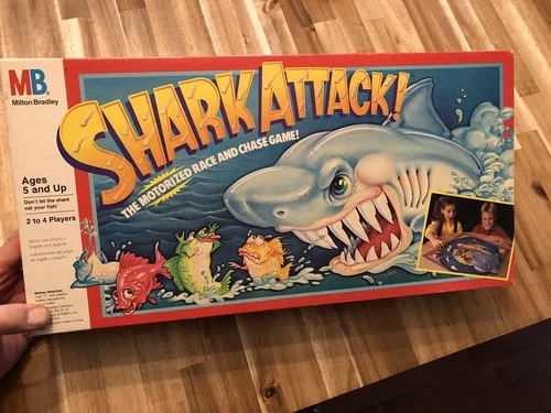 VTG 1988 Shark Attack Board Game Milton Bradley 100% Complete Kids Family Tested