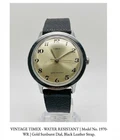 Vintage Timex Watch Silver Sunburst Dial Arabic Numerals Mechanical 35mm