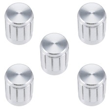 5pcs Aluminium Alloy Potentiometer Volume Control Rotary Knob Silver Tone