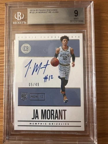 2019 Panini Encased JA MORANT Rookie Endorsements Auto #122 /49 BGS 9