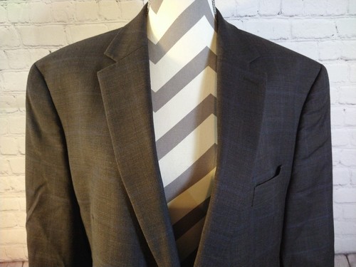 Chaqueta de traje para hombre LAUREN RALPH LAUREN gris oscuro/azul marino mezcla de lana - 46 R / USADA 1X - Imagen 2 de 14