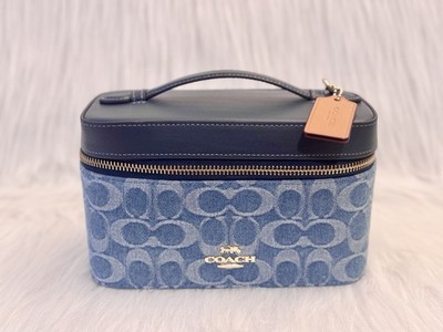 Coach Cosmetic Case in Signature Denim Gold/Indigo CDC16 NWT