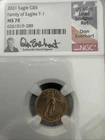 2021 1/10 oz gold eagle designer Don Everhart Signed Covid Yr Rare Ms70 Ngc T-1