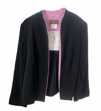 Lisa II Blazer Jacket Black Open Front Plus Size 20W NWT