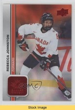 2023 Team Canada Juniors Red Patterned Foilboard Rebecca Johnston #51 READ 1u0