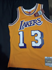 Los Angeles Lakers Wilt Chamberlain 1972 Gold Basketball Jersey