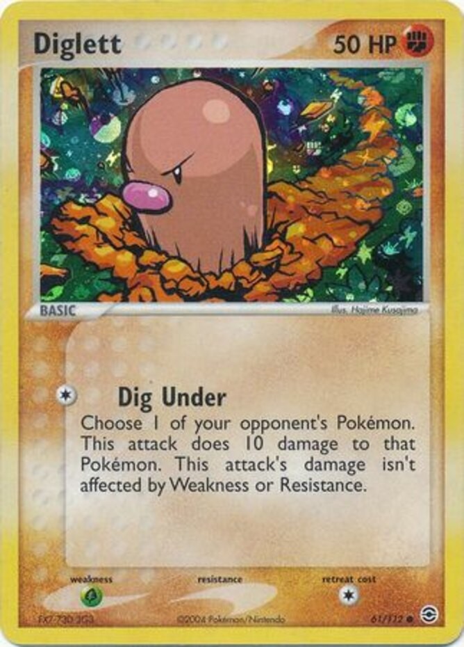 Diglett - 61/112 - Common - Reverse Holo PL/MP, English Pokemon EX FireRed & Lea