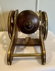 Vintage COURVOISIER Cognac Cannon Bottle Holder Display Napoleon Wood Brass Name — photo 7