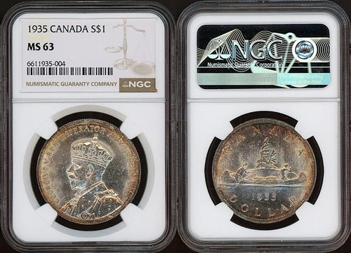 1935 Canada $1 NGC MS63