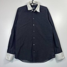 Dolce & Gabbana Gold Mens Dress Shirt Blue White Collar Size 16 /41