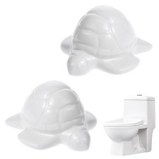 2pcs White Ceramic Toilet Bolt Covers Turtle Toilet Screw Cover Caps Toilet B...