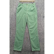 Talbots Velveteen Straight Pants Size 6 High Rise Curvy Preppy Pistachio Green