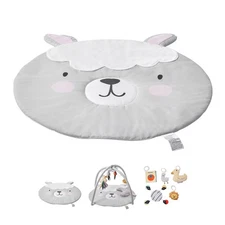 Baby Play Gym Mat Tummy Time Activity Mat with 5 Sensory Toys 39.1" x 32.7"