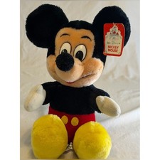 Disney Mickey Mouse Plush Toy - Black, Red Yellow 8"
