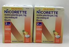 2 Nicorette Nicotine Quit Gum 2mg Fruit Chill 160x2 320ct Exp 4/27 PACK MAY VARY
