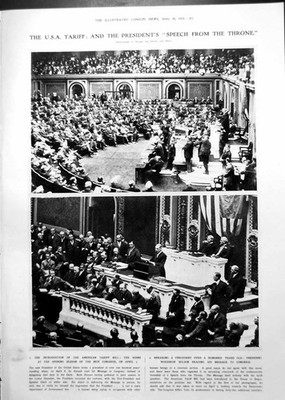 Antiker Druck New Congress USA Tariff Bill Arthur Nikisch Dirigent 1913 20th