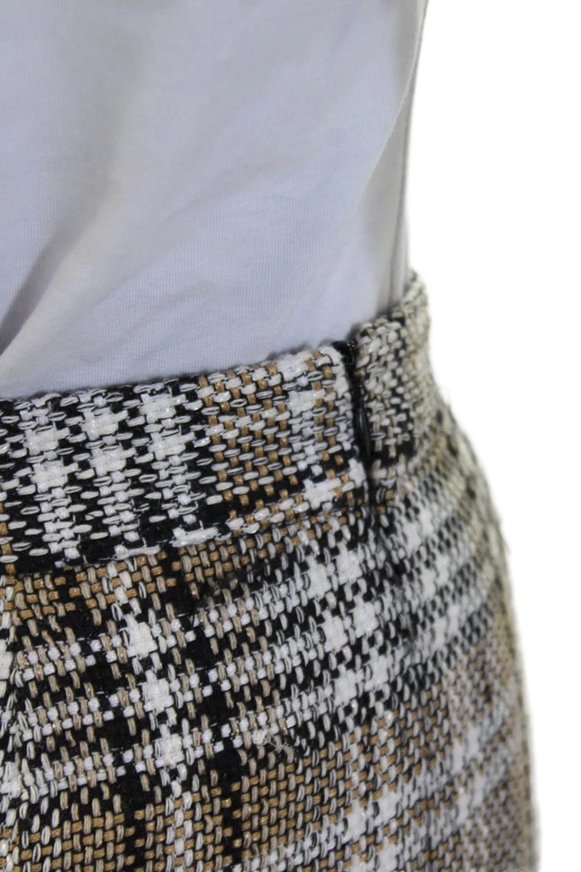 Minifalda beige a cuadros línea A de Zara para mujer talla XS Foto 4 de 4