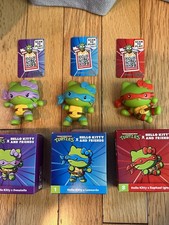 Lot Of 3 TEENAGE MUTANT NINJA TURTLE HELLO KITTY McDonalds Toys Box Card Figures