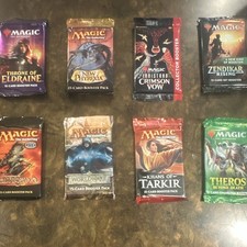 MTG Booster Pack Lot 8 Packs Eldraine Phyrexia Crimson Vow Zendikar