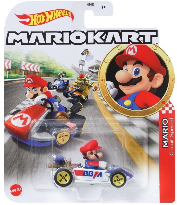 NEW Mattel HDB36 Hot Wheels 1:64 Mario Kart MARIO SPECIAL CIRCUIT CHASE Car  MK