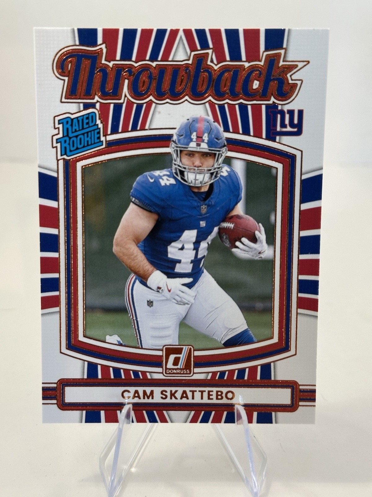 2025 Donruss Rated Rookie Cam Skattebo Canvas Throwback "RC" #36 New York Giants