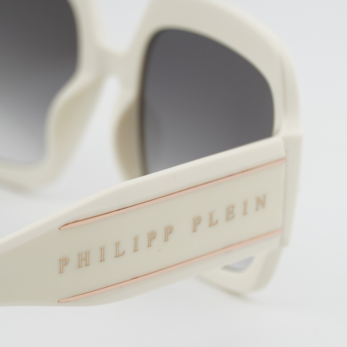 Philipp Plein SPP038M 03GF Sunglasses White Square Frame, Grey Lenses Philipp Plein Shield Ladies Sunglasses 000-WES0098-PTE003N  main image 3