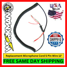 Workman MIS12 Pin CB Ham Radio Mic Cord Replacement Coiled Cable 5 Conductor Kit