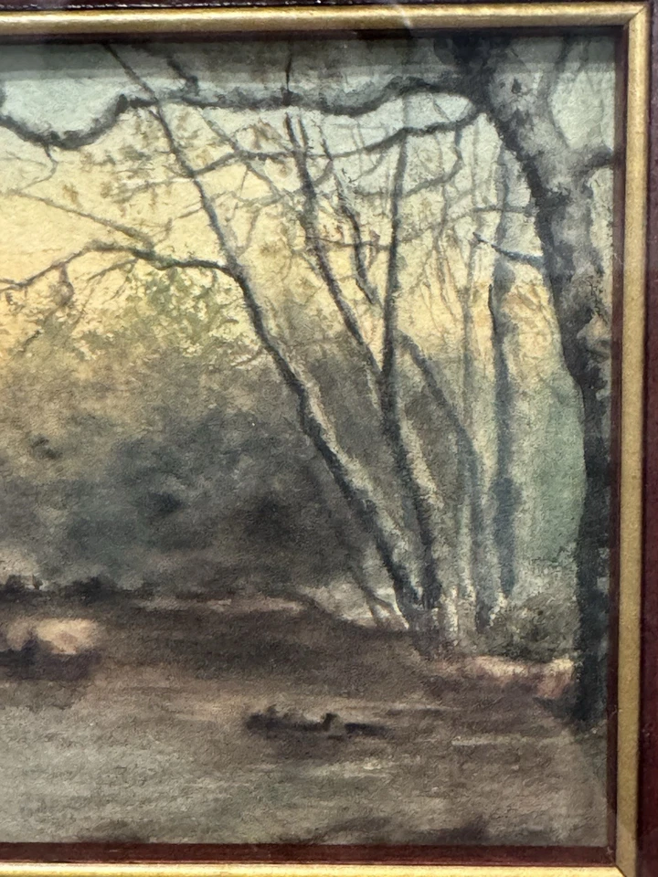 Acuarela Original “Escena de Golf” por Robert Meecham -Enmarcado 29”x22” Foto 4 de 4