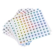 Capital Letter Stickers, Alphabet V Round Self-Adhesive Letter Labels,15 Sheet