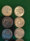 9 high quality mixed data Franklin half dollars 90% silver