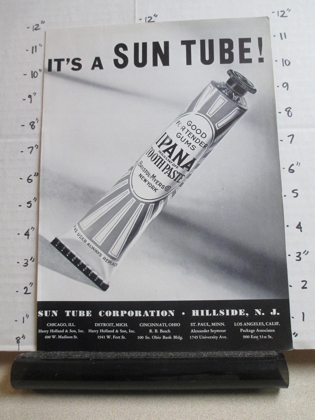 magazine ad 1935 SUN Tube Corp Hillside NJ Ipana toothpaste Bristol Myers