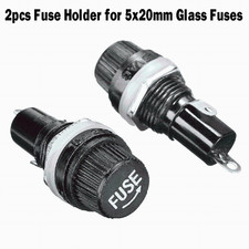 High quality Chassis Fuse Holder for 5x20mm Glass Fuses 10A 250V Set of 2