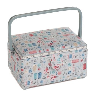 Hobby Gift Sewing Box (M): PVC Handle: Stitch in Time