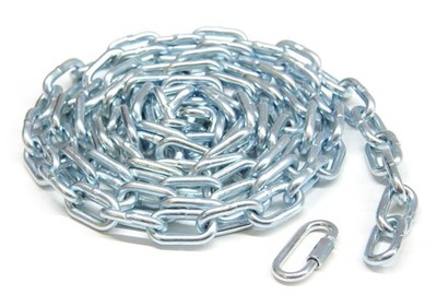 699481 1/4 x 10' Zinc Plated Grade 30 Proof Coil Chain, Silver