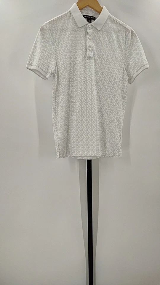 Michael Kors Outlet Mk Sig Polo White Sleeved Top XS