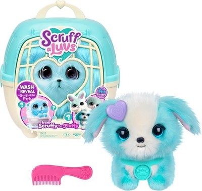 SCRUFFALUVS Pet Scruffs Blue - Mystery Plush Toy, 7.5'' Tall - Wash to Reveal 1 o