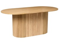Esstisch Helle Eiche Holzoptik Mdf Gummibaumholz 180 X 90 Cm Oval Modern Lunnin